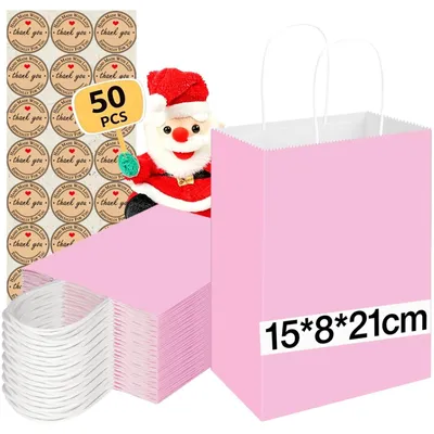 Immagine prodotto di 50 sacchetti regalo in carta kraft con maniglia
