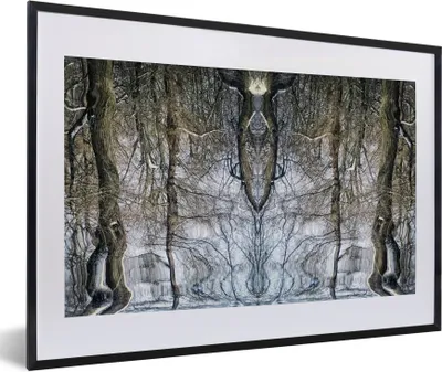 Produktbild von MuchoWow® Gerahmtes Poster Baum - Kunst - Psychedelisch 60x40 cm - Poster mit Schwarzem Bilderrahmen Wandposter Rahmen Foto Bilder - Schlafzimmer - Plakat in Rahmen - Drucken