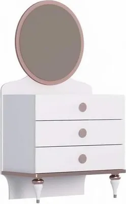 Zdjęcie produktu dla Komoda z trzema szufladami Nowoczesny design Eleganckie akcenty Biały Pokój dziecięcy