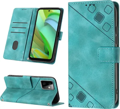 Produktbild von Hülle für Motorola Moto G Power 2023 Prägung Flip Leder Brieftasche Schutzhülle mit Ständer Grün