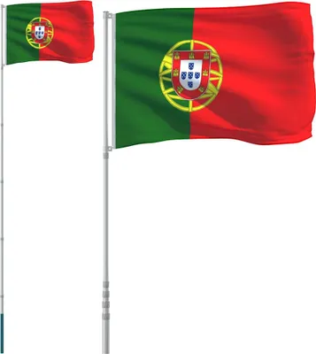 Obrázok produktu pre vidaXL Portugalská vlajka s stožiarom 5,5 m hliník