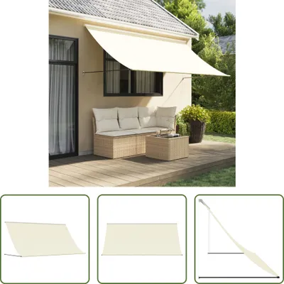 Obrázek produktu pro The Living Store Stahovací markýza krémová 300x150 cm látka a ocel