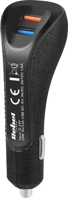 Zdjęcie produktu dla RB-6300 Ladowarka samochodowa REBEL 2xUSB 5100mA