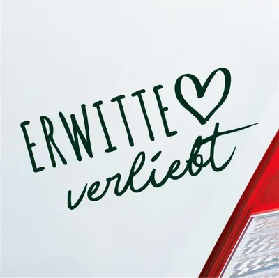 Produktbild von Auto Aufkleber Erwitte verliebt Herz Stadt Heimat Liebe Car 19x9 cm Dunkelgrün Sticker Heckscheibenaufkleber