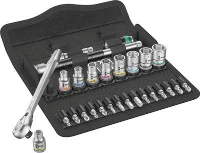 Produktbild von Wera 8100 SA 8, Steckschlüssel-Set, 28 Stück(e), Schwarz, Chrom, CE, Ratschengriff, 2 Stück(e)
