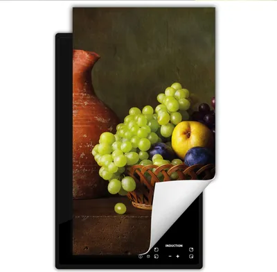 Produktbild von DarHaus Herdabdeckplatte 1 teilig 30x52 cm Anti Rutsch Matte Aufrollbar, Obst