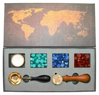 Image de Omgoods - Coffret de tampons à cire avec cire et accessoires (un cadeau pour vous)