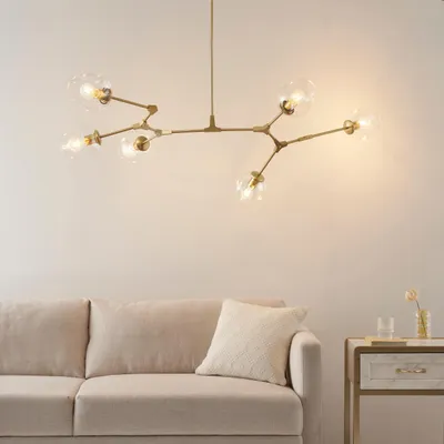 Produktbild von KOSILUM - Kronleuchter, Metall und Glas - Transparent und goldfarben - Ofélia