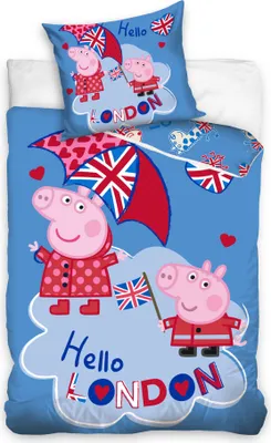 Obrázok produktu pre Obliečka na perinu Peppa Pig Hello London 140 x 200 cm bavlna