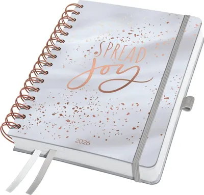 Produktbild von Spiral-Kalender Jolie ca. A5 Glittery Joy 2026 Packung mit 2 Stück