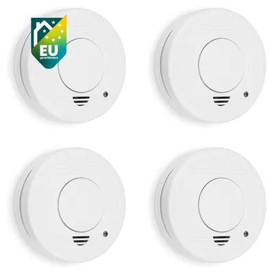 Produktbild von Rauchmelder Brandmelder Rauchwarnmelder - 85 dB - Testtaste - 4er Set - Weiß