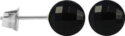Produktbild von Chirurgenstahl Ohrstecker Facettenkugel Größe - 8 mm Farbe - Schwarz
