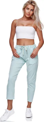 Produktbild von Glamexx24 Damen Hose Boyfriend Jogger Pants 7/8 Freizeithose Capri Pants Italy-Farbe: Seagrün 2 -Größe: XXL