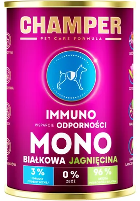 Zdjęcie produktu dla Champer Immuno Monobiałkowa Jagnięcina Mokra Karma dla Psa 400 g