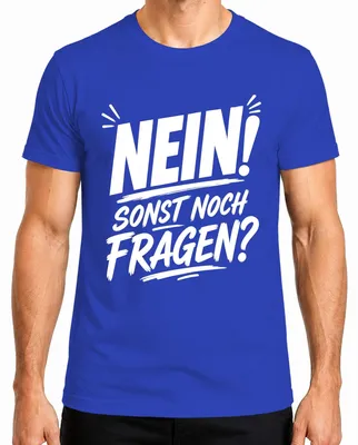 Productafbeelding van Nee! Nog andere vragen? Grappig, sarcastisch, ironisch heren T-shirt, blauw, XXL