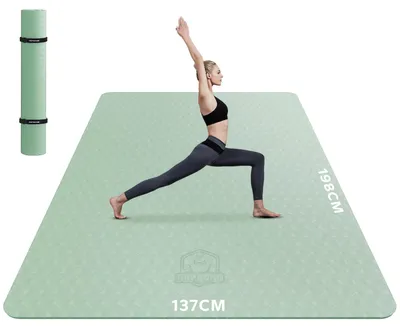 Obrázek produktu pro Velká yoga podložka - rozměry 183x122 cm nebo 198x137 cm, tloušťka 0,6 cm, protiskluzová, odolná, ekologická