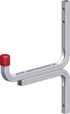 Produktbild von alfer Wandhaken 173 mm 173 x 220 mm Aluminium roh Kappe rot