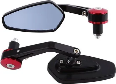 Image de Rétroviseurs arrière en aluminium pour moto, 1 paire, poignée de 7/8 pouces, rouges, universels.