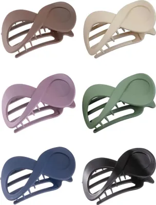 Image de Pince à cheveux Grande Antidérapante Pince à cheveux 6pcs Elégante Femme Fille Mate