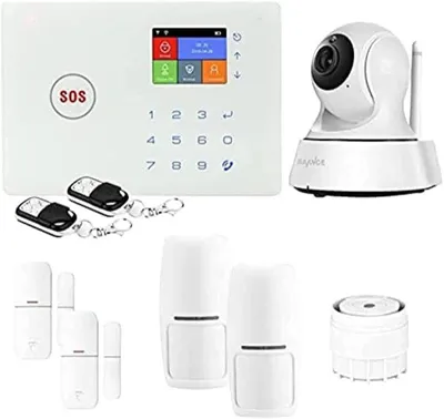 Image de Système d'alarme sans fil pour la maison – Wi-Fi et GSM, avec caméra Wi-Fi et détecteurs de mouvement