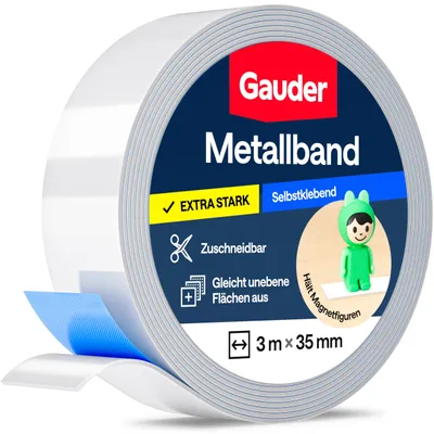 Produktbild von GAUDER Metallband selbstklebend für Magnete (3 m x 35 mm)