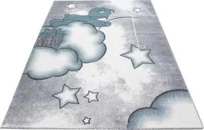 Produktbild von Ayyildiz Hali KIDS1602300580BLUE, Teppich, Polypropylen (PP), Blau, Rechteck, 1600 mm, 2300 mm