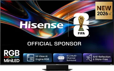 Produktbild von Hisense 85 '' UR9S | RGB MiniLED Smart TV 4K 180 Hz, 2,16 m (85"), 3840 x 2160 Pixel, DLED, Smart-TV, WLAN, Grau