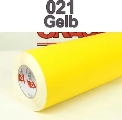 Produktbild von (6,95€/m²) Oracal® Möbelfolie 021 Gelb Matt 31,5 cm Breite Laufmeterware selbstklebende Folie Plotterfolie Klebe Folie Oracal 631 matte Küchenfolie