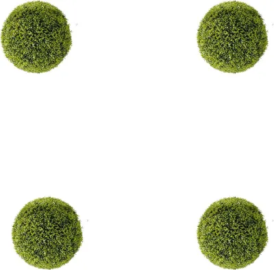 Imagen del producto de Juego de dos esferas topiarias artificiales – 57 cm de altura – Esferas de boj colgantes – Plantas artificiales – Color verde
