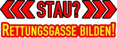 Produktbild von Hermann Schütz Aufkleber STAU? Rettungsgasse bilden! 180x60mm
