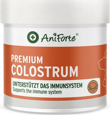 Produktbild von AniForte Premium Colostrum für Hunde & Katzen 100g - 100% natürliches Rinderkolostrum unterstützt Immunsystem & Abwehrkräfte, mit Immunglobulin G