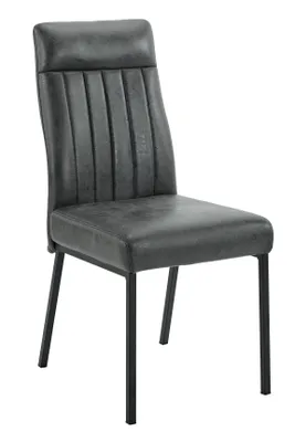 Produktbild von Hela Tische, Esszimmerstuhl Catania, Bezug Microfaser Vintage Anthrazit Steppungen, FEDERKORB Polsterung, ergonomischer Rücken, 140kg belastbar