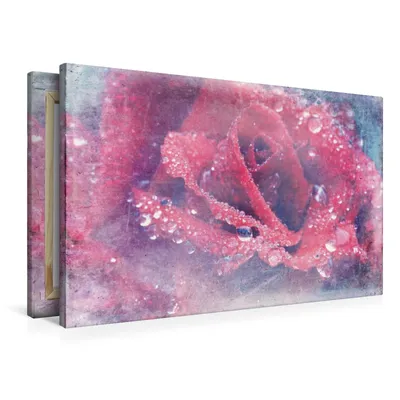 Produktbild von Calvendo Textil-Leinwand 90 cm x 60 cm quer Romantische Rote Rose - Shabby Chic Style, Cross Martina; 7295927