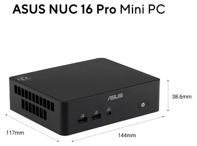 Produktbild von ASUS NUC 16 Pro Slim Mini PC RNUC16GDKU5663N2 (Intel Core Ultra 5 325H Prozessor, Intel Grafik, 2x 8GB DDR5 Speicher, 512GB G4 PCIe SSD, Intel WiFi 7, Windows 11 Pro NextGen Standard, mit EU-Netzkabel, bis 180 TOPS KI-Leistung, unterstützt OpenClaw & Hermes Agent etc.), Intel Core Ultra 5, 325, 16 GB, 512 GB, Windows 11 Pro, 64-Bit