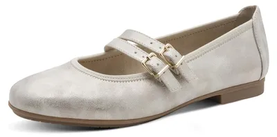 Produktbild von Jana Damen Ballerinas mit Riemen Vegan, beige (beige/Gold), 36 EU