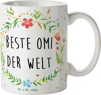 Produktbild von Mr. & Mrs. Panda Kaffeebecher Omi - Geschenk, Becher, Großmama, Kaffeetasse, Oma, Teetasse, Henkelbecher, Geburtstag, Kaffeepott, Großmutter, Ommi