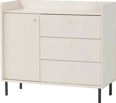 Produktbild von Wohnzimmer Kommode 103cm Breite in sandbeige, 3 Schubladen GORICA-133