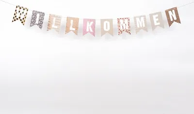 Produktbild von Girlande mit Willkommen-Schriftzug