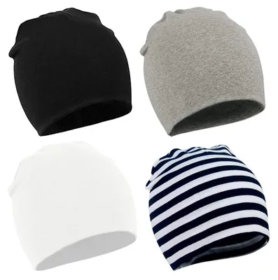 Immagine prodotto di Cappellino per neonato/bambino, unisex, taglia 1-4 anni, confezione da 4, berretto in cotone