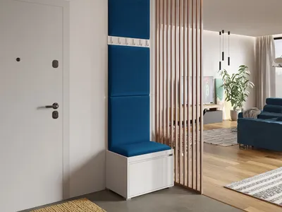 Immagine prodotto di Parete del corridoio con pannelli imbottiti CLENZE 4 - bianco / blu