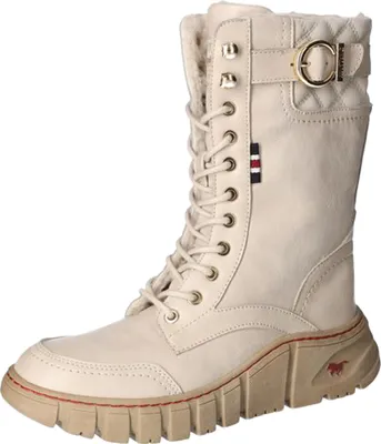 Produktbild von Mustang Damen Stiefelette sportlicher Plateau Winterboot mit Warmfutter 1499-605, Größe:40 EU, Farbe:Beige