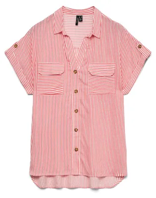 Productafbeelding van Vero Moda VMBUMPY shirt, artikelnummer 10310139, maat XS, shirt, dames, volwassenen, wit, maat XS, korte mouwen