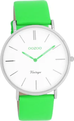 Produktbild von Oozoo Damen Armbanduhr grün Analog Vintage Series Lederarmband D2UOC20311