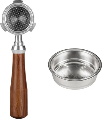 51mm Bottomless Siebträger Kaffee Bottomless Kompatibel mit DeLonghi Espressomaschine EC680 und EC685 Palisander Griff (Filterkorb im Lieferumfang enthalten)