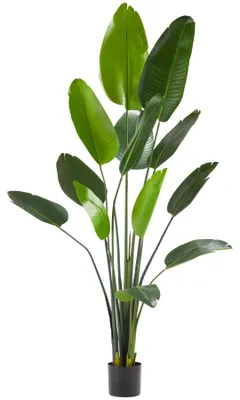 Produktbild von tectake® Künstlicher Paradiesvogelbaum Tropic verschiedene Größen stabiler Kunststoff-Blumentopf