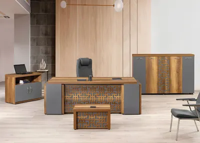Produktbild von Komplettbüro Büromöbel Schreibtisch Büro Bürotisch Set 4tlg Holz Braun