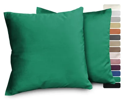 Produktbild von Beautex Samt Premium Kissenhüllen 2er Set, Kissenbezug Sofa- und Dekokissen,Grün,45x45cm