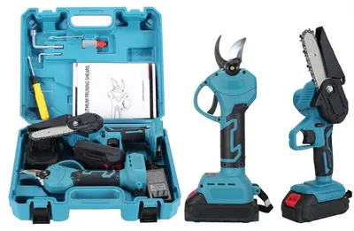 Produktbild von Mini-Kettensäge mit 8000-mAh-Akku, Seesii 15,2 cm Mini-Elektro-Kettensäge mit automatischer Ölung und 2 Akkus (4000 mAh), Akku-Handkettensäge für Gartenarbeiten, Astschere CH600+