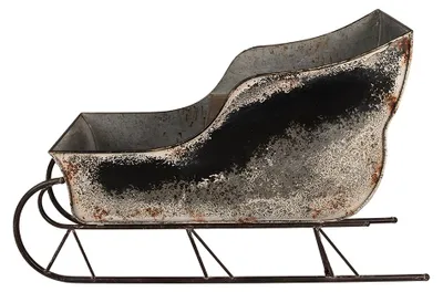 Productafbeelding van Clayre & Eef kerstdecoratie: sleevormige figuur, 123x46x74 cm, grijs, metaal