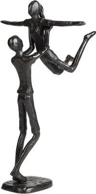 Produktbild von Ideen für den Wohnbereich - Dekorative Eisenstatue Männlicher Tanzender mit weiblicher Tanzpartnerin Tanzskulptur - Tischskulptur für den Haupthausbereich - Ofenbeschlag Accessoire